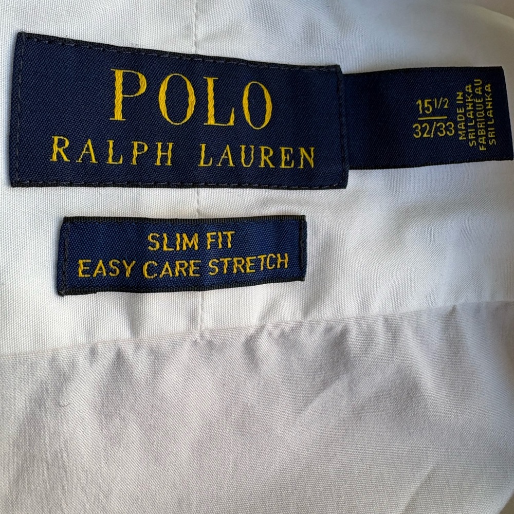 Ralph Lauren Slim Fit  White Long-Sleeve Button-Up Dress Shirt - Picture 3 of 8